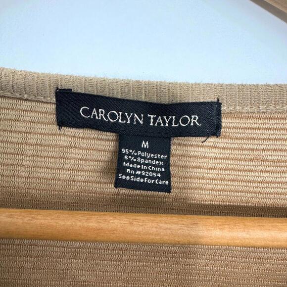 Carolyn Taylor Women’s Size Medium Brown Black Metal Grommet Detail Knit Top - Picture 3 of 5